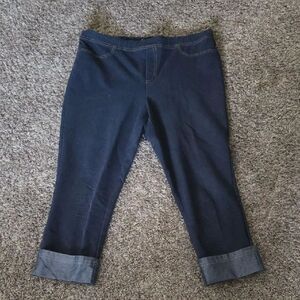 Dark Blue Cuffed Jeans